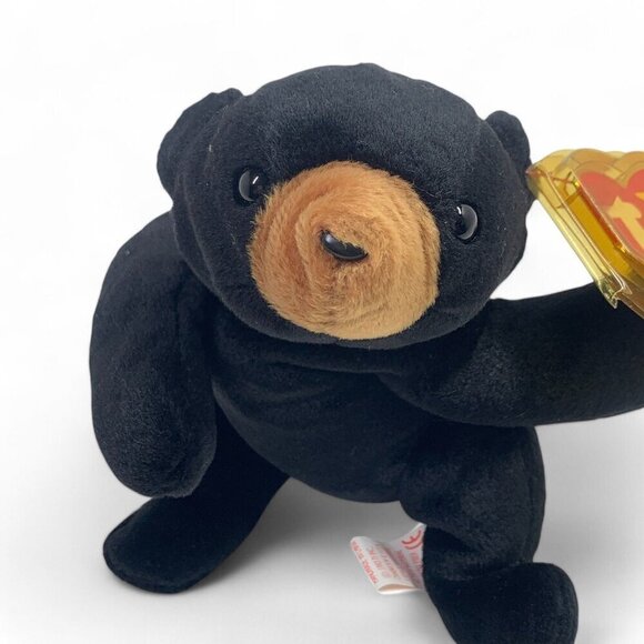 TY Beanie Babies "Blackie" The Black Bear 8" Plush Toy Collectible 1993 NWT - Picture 3 of 6
